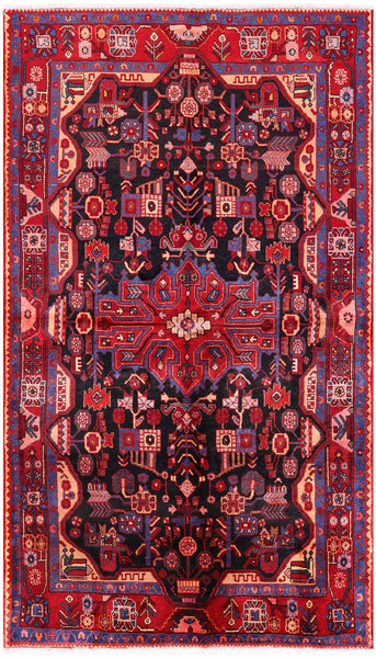 Black New Authentic Persian Nahavand Rug - 5' 4" X 9' 3" - Golden Nile