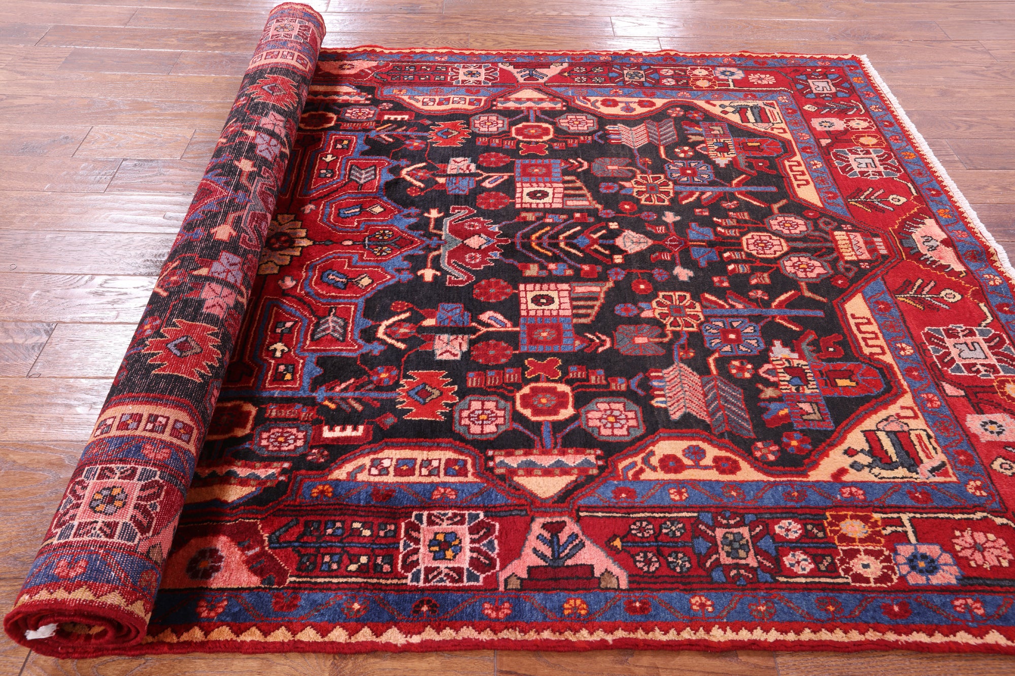 Black New Authentic Persian Nahavand Rug - 5' 4" X 9' 3" - Golden Nile
