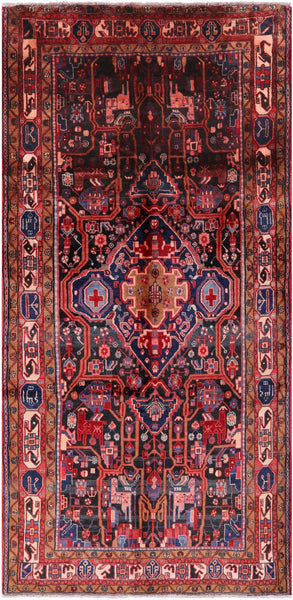 Authentic Persian Nahavand Wool Rug - 5' 5" X 11' 1" - Golden Nile