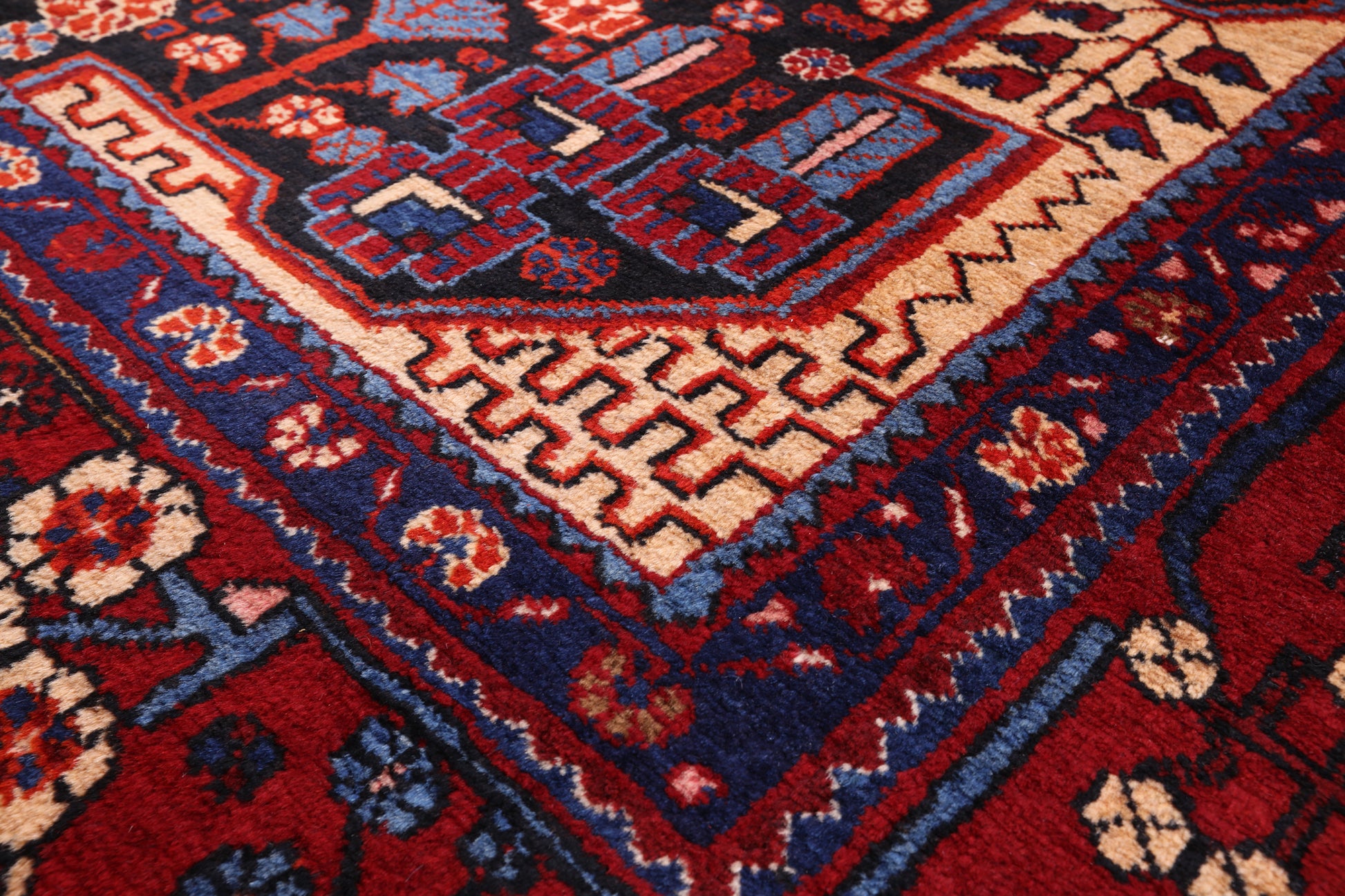 Black New Persian Authentic Nahavand Hand Knotted Rug - 5' 5" X 10' 8" - Golden Nile