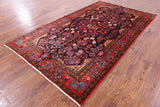 Black New Authentic Persian Nahavand Hand Knotted Rug - 5' 6" X 9' 9" - Golden Nile