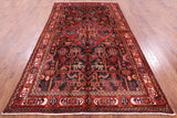 Black New Authentic Persian Nahavand Hand Knotted Rug - 5' 4" X 9' 5" - Golden Nile