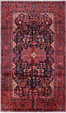 Black New Authentic Persian Nahavand Hand Knotted Rug - 5' 4" X 9' 1" - Golden Nile