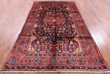 Black New Authentic Persian Nahavand Hand Knotted Rug - 5' 4" X 9' 1" - Golden Nile