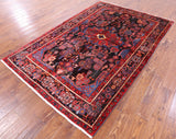 Black New Authentic Persian Nahavand Area Rug - 5' 5" X 8' 6" - Golden Nile