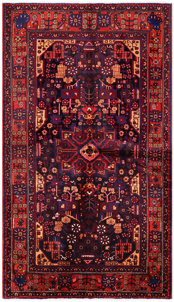 Black New Authentic Persian Nahavand Rug - 5' 4" X 9' 7" - Golden Nile