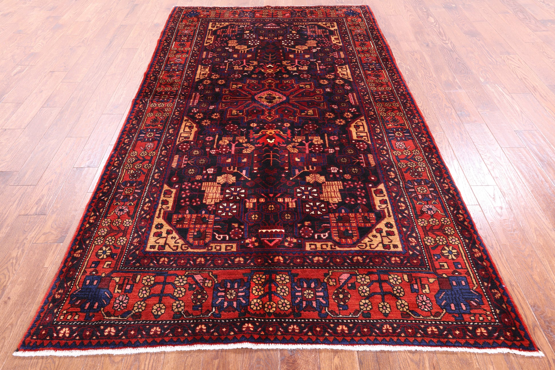 Black New Authentic Persian Nahavand Rug - 5' 4" X 9' 7" - Golden Nile