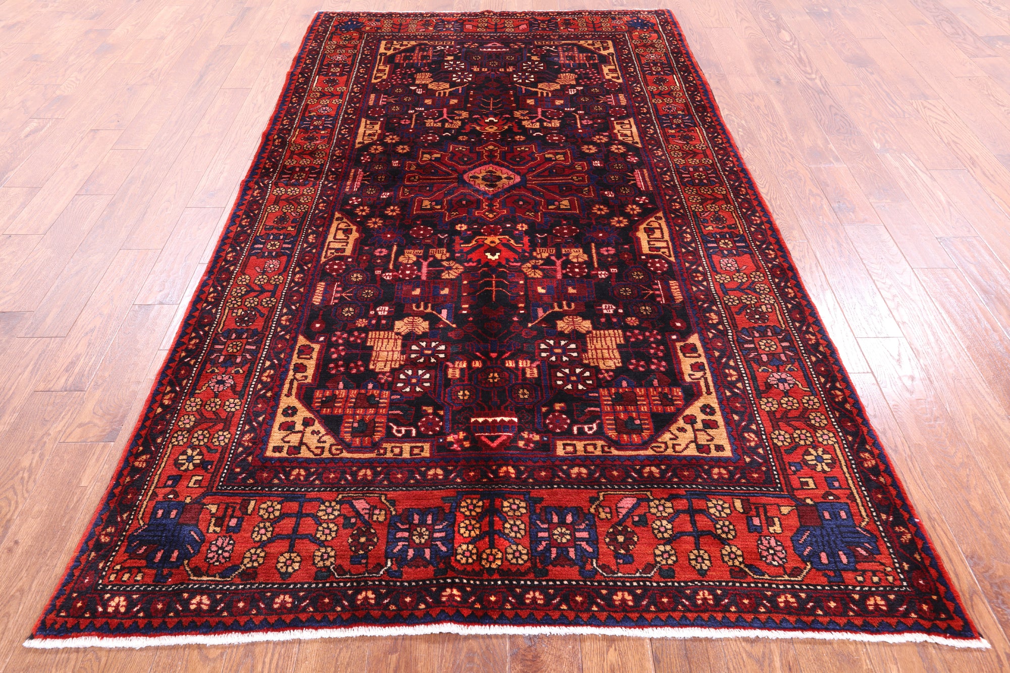 Black New Authentic Persian Nahavand Rug - 5' 4" X 9' 7" - Golden Nile