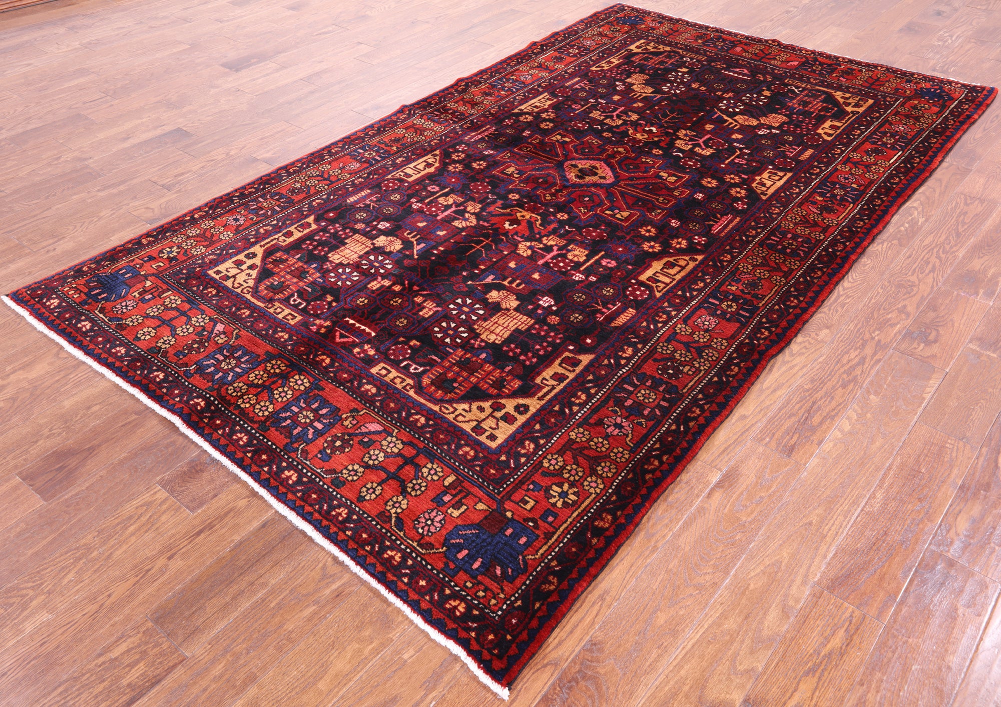 Black New Authentic Persian Nahavand Rug - 5' 4" X 9' 7" - Golden Nile