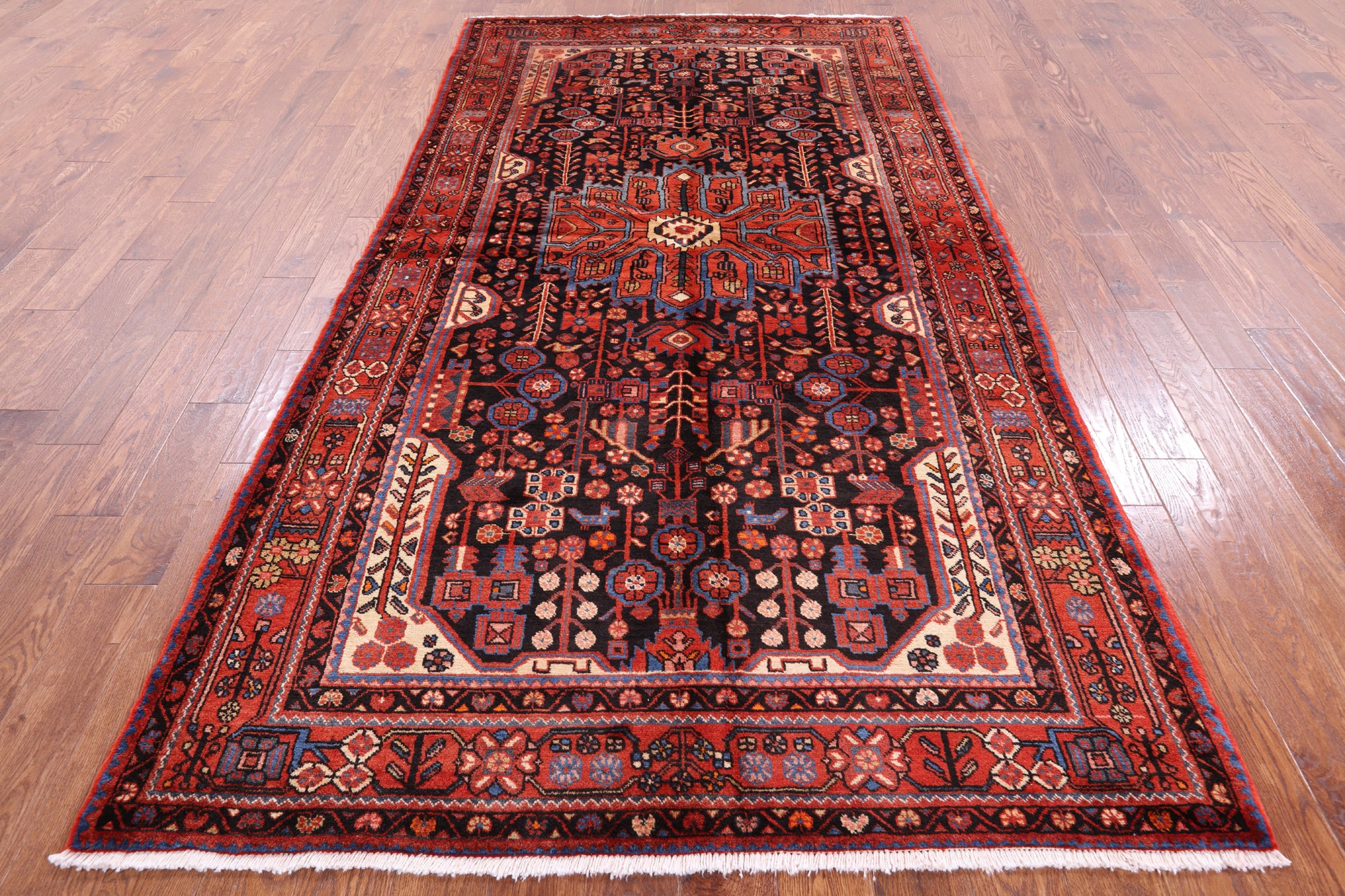 Black New Handmade Authentic Persian Nahavand Rug - 5' 5" X 10' 2" - Golden Nile