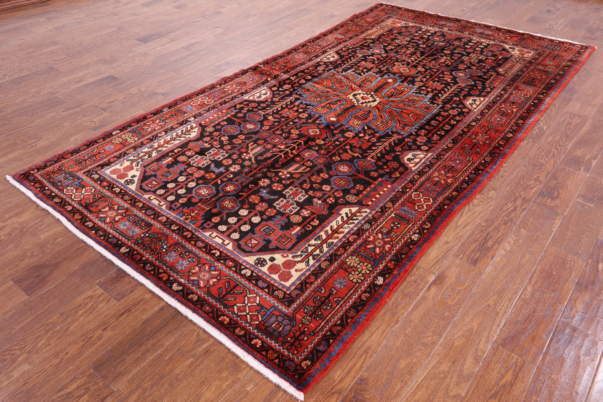 Black New Handmade Authentic Persian Nahavand Rug - 5' 5" X 10' 2" - Golden Nile