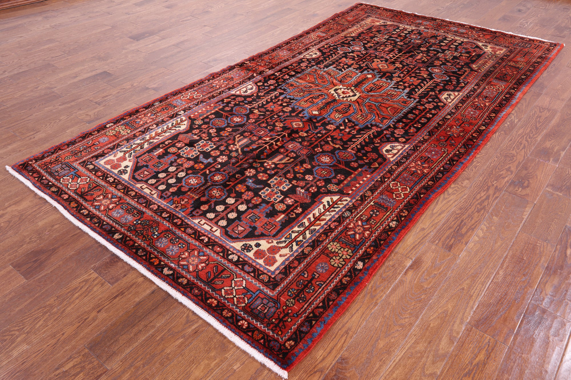 Black New Handmade Authentic Persian Nahavand Rug - 5' 5" X 10' 2" - Golden Nile