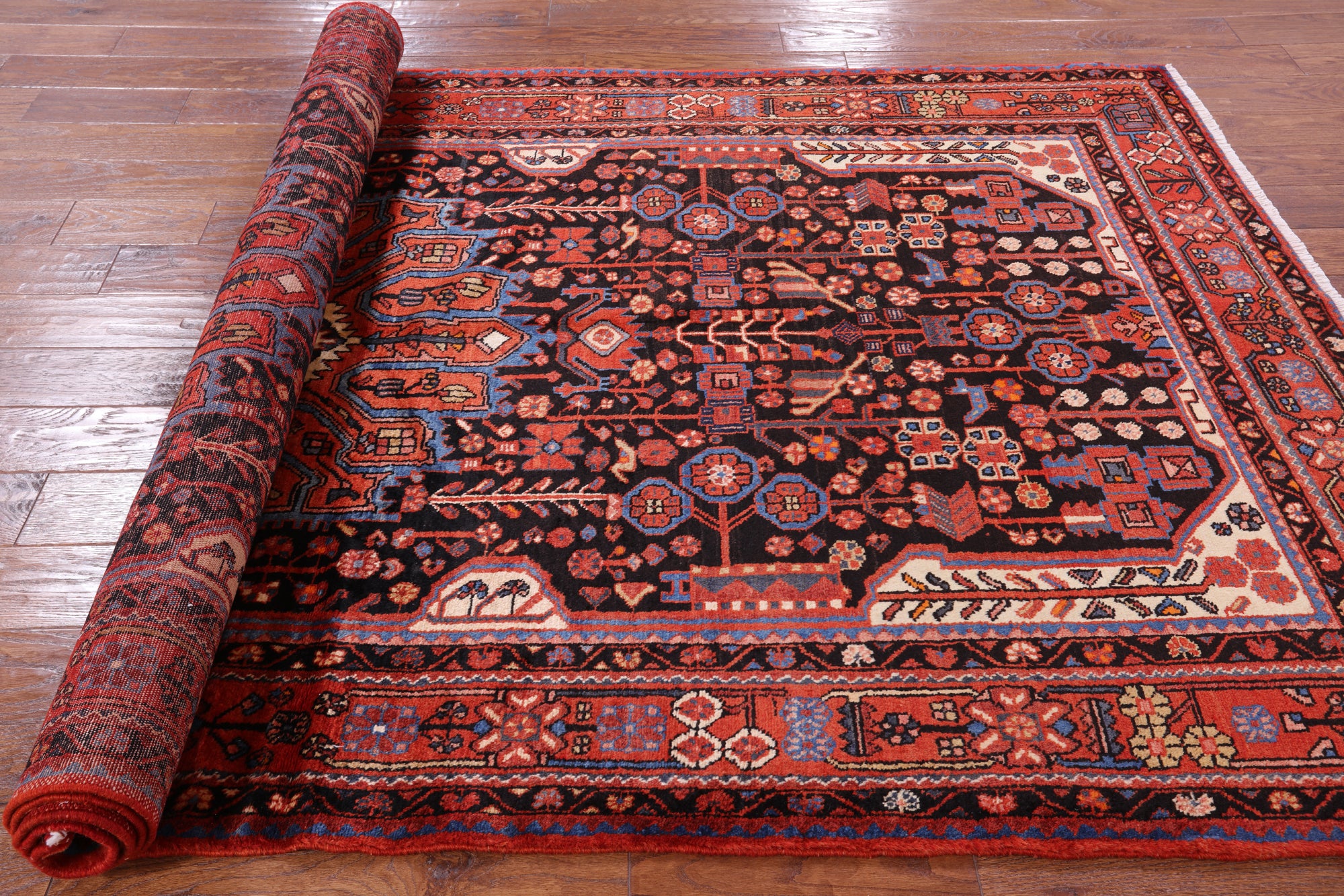 Black New Handmade Authentic Persian Nahavand Rug - 5' 5" X 10' 2" - Golden Nile