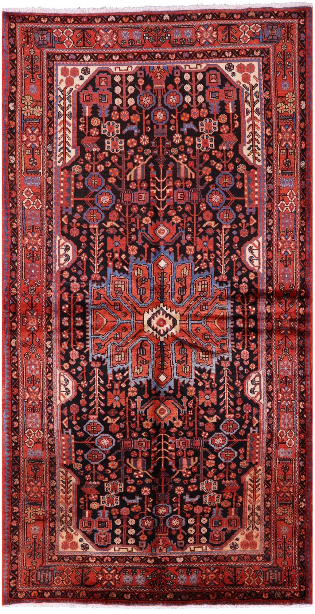 Black New Handmade Authentic Persian Nahavand Rug - 5' 5" X 10' 2" - Golden Nile