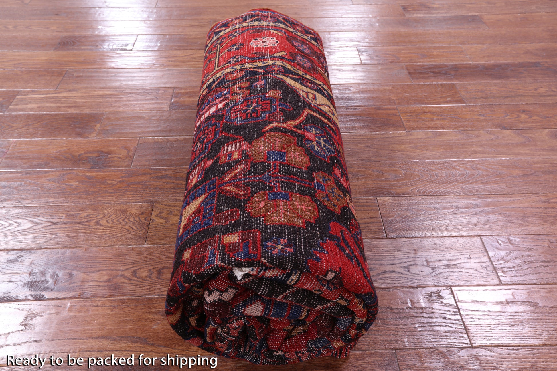 Black New Persian Hamadan Area Rug - 5' 5" X 11' 3" - Golden Nile