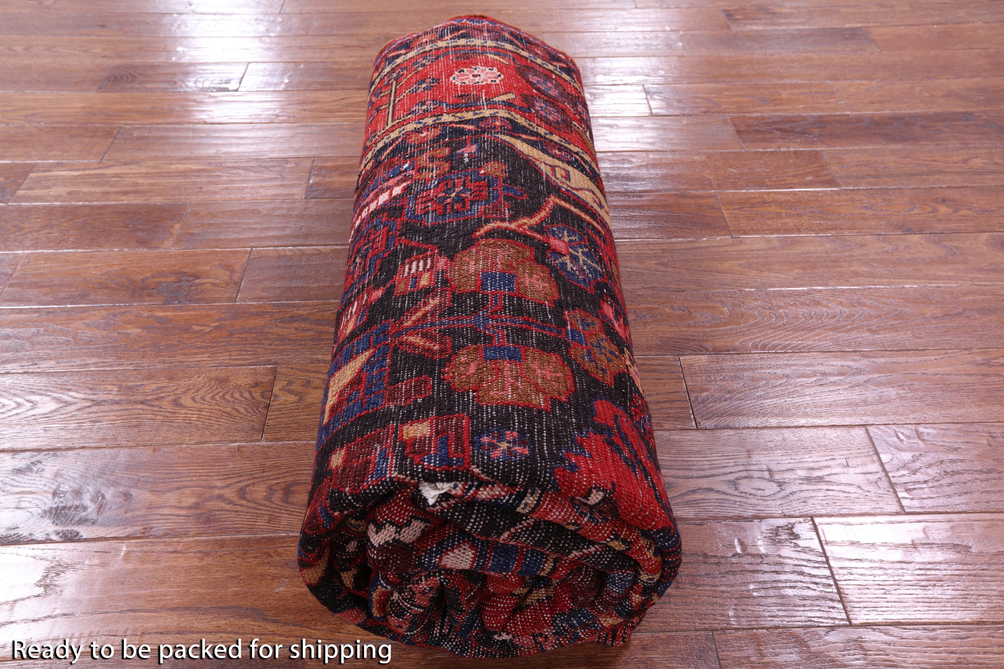 Black New Persian Hamadan Area Rug - 5' 5" X 11' 3" - Golden Nile