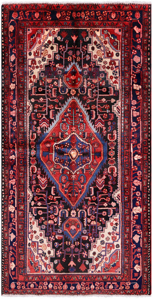 Black New Authentic Persian Nahavand Rug - 5' 2" X 9' 9" - Golden Nile
