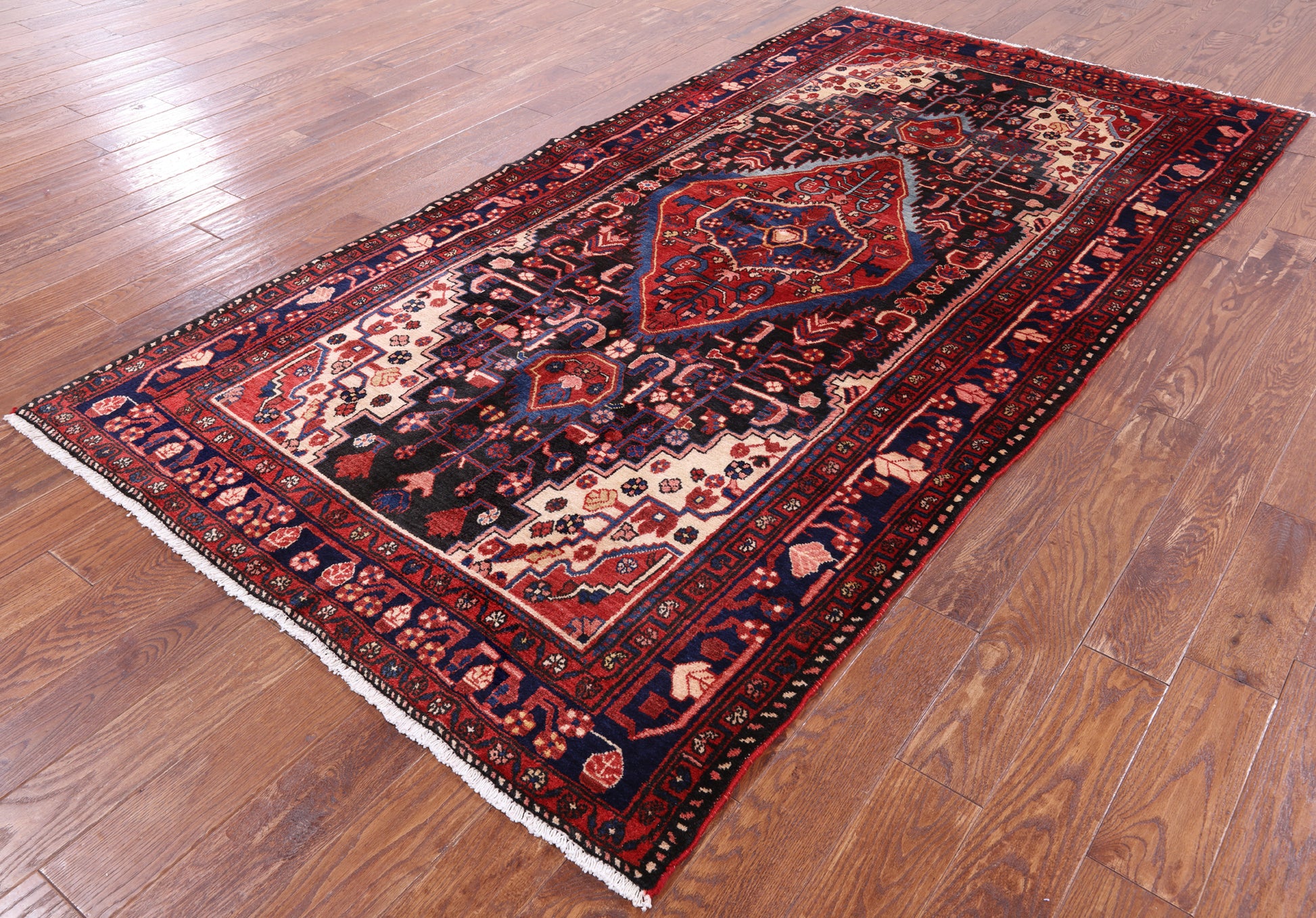 Black New Authentic Persian Nahavand Rug - 5' 2" X 9' 9" - Golden Nile