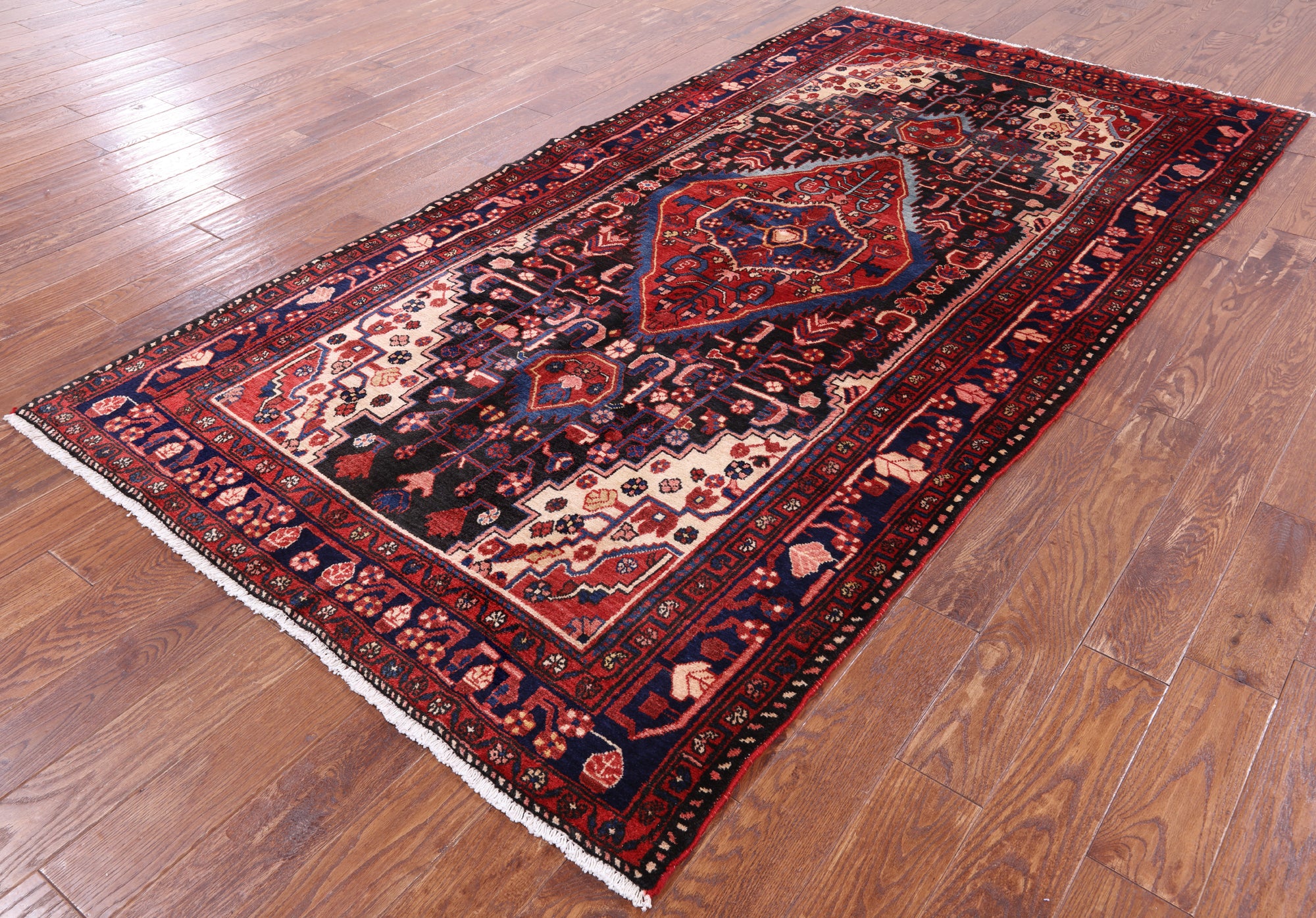 Black New Authentic Persian Nahavand Rug - 5' 2" X 9' 9" - Golden Nile