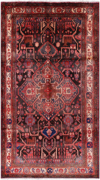 Black New Authentic Persian Nahavand Rug - 5' 7" X 10' 1" - Golden Nile