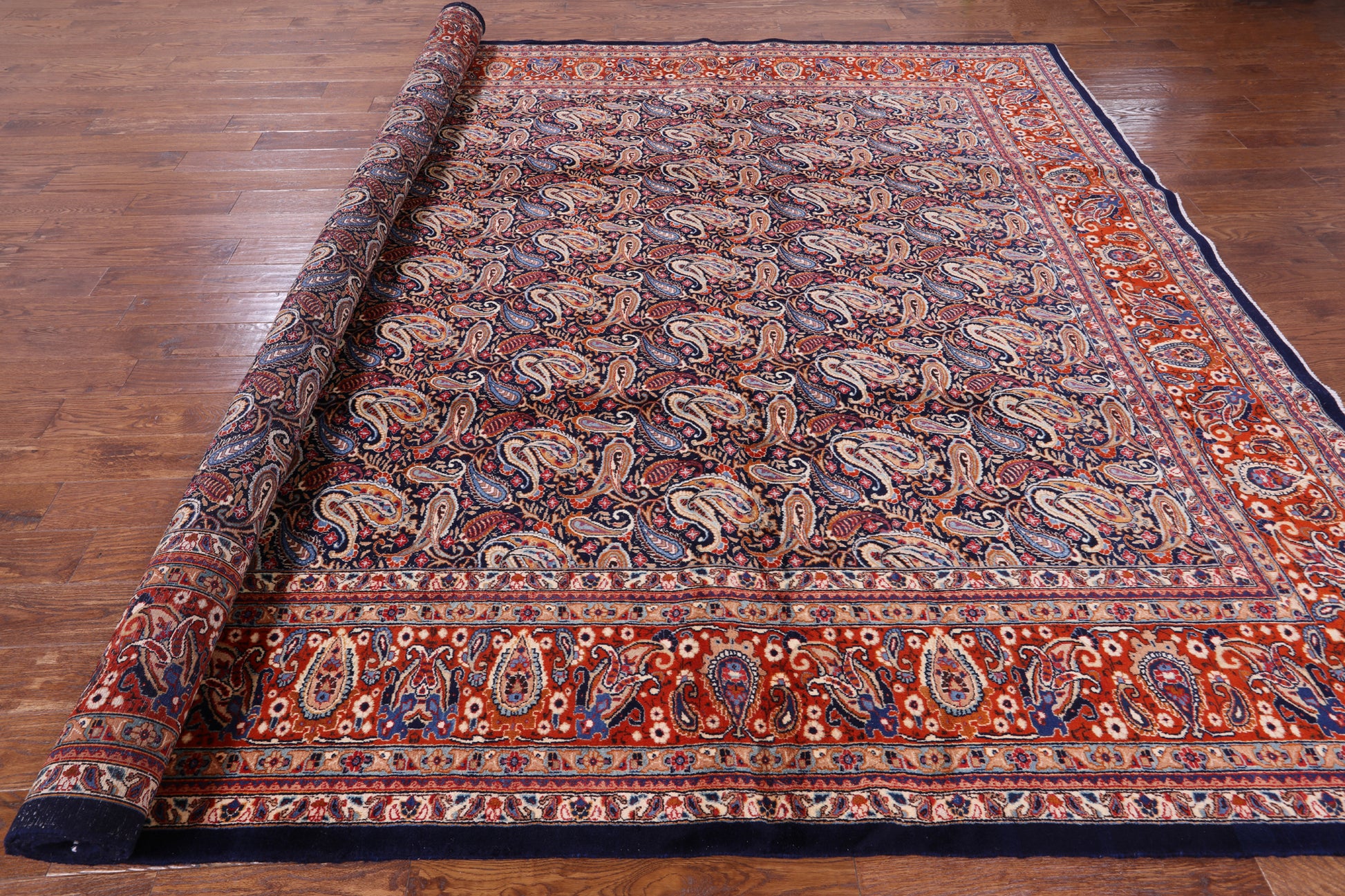 New Authentic Hand Knotted Mashad Persian Rug - 9' 10" X 13' 0" - Golden Nile