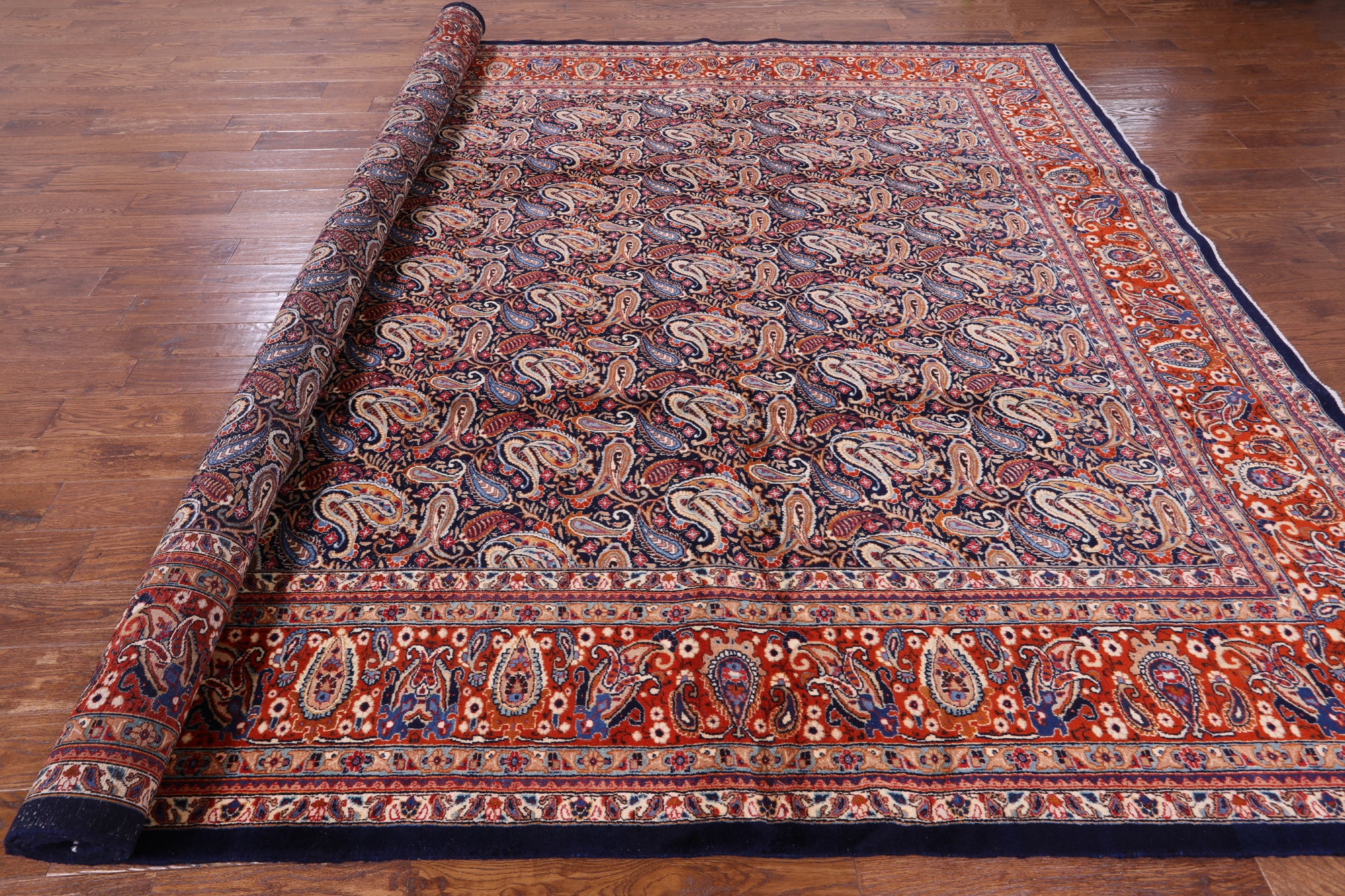 New Authentic Hand Knotted Mashad Persian Rug - 9' 10" X 13' 0" - Golden Nile