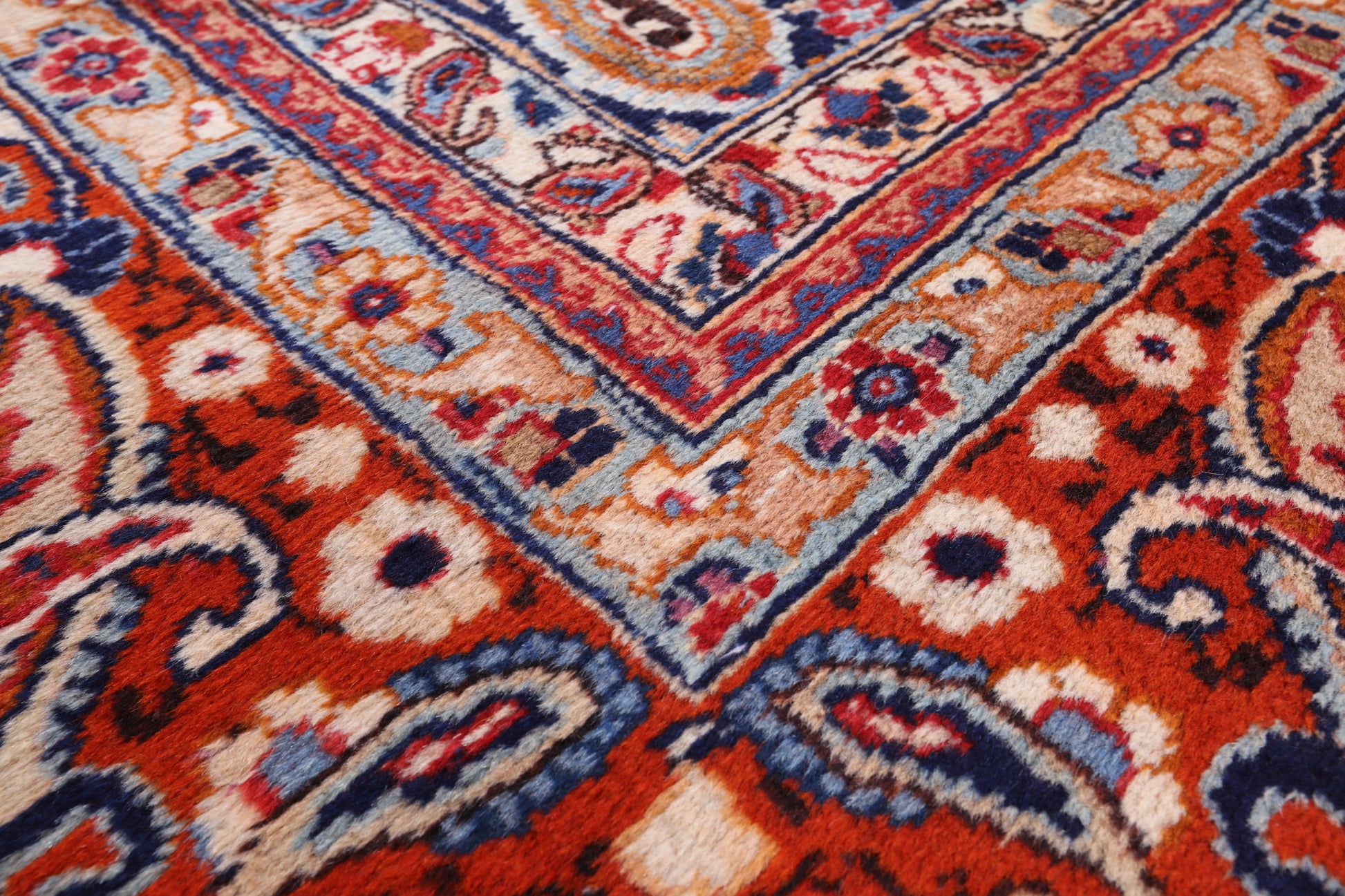 New Authentic Hand Knotted Mashad Persian Rug - 9' 10" X 13' 0" - Golden Nile