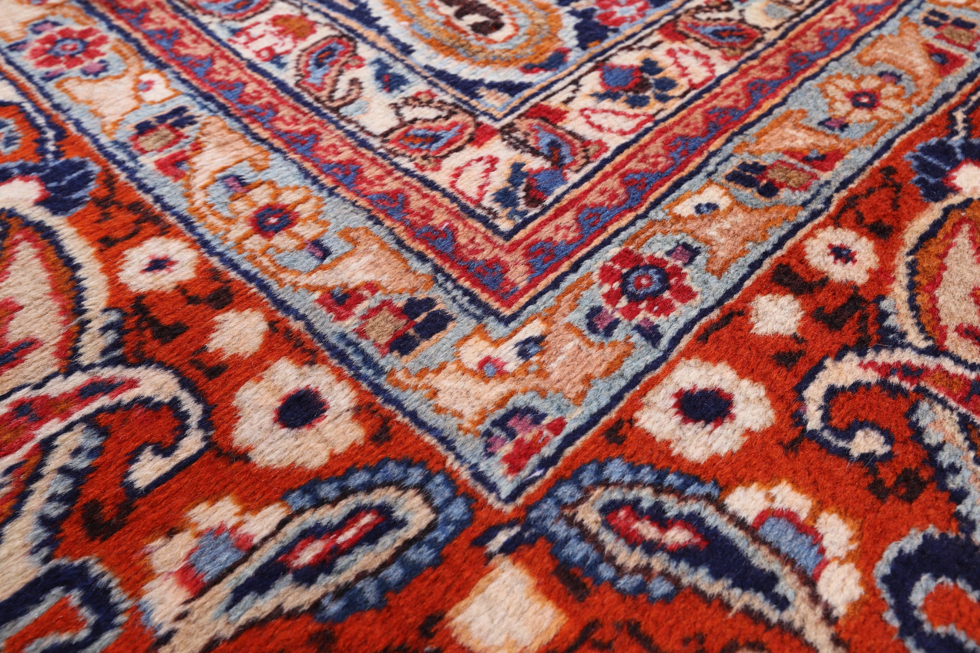 New Authentic Hand Knotted Mashad Persian Rug - 9' 10" X 13' 0" - Golden Nile