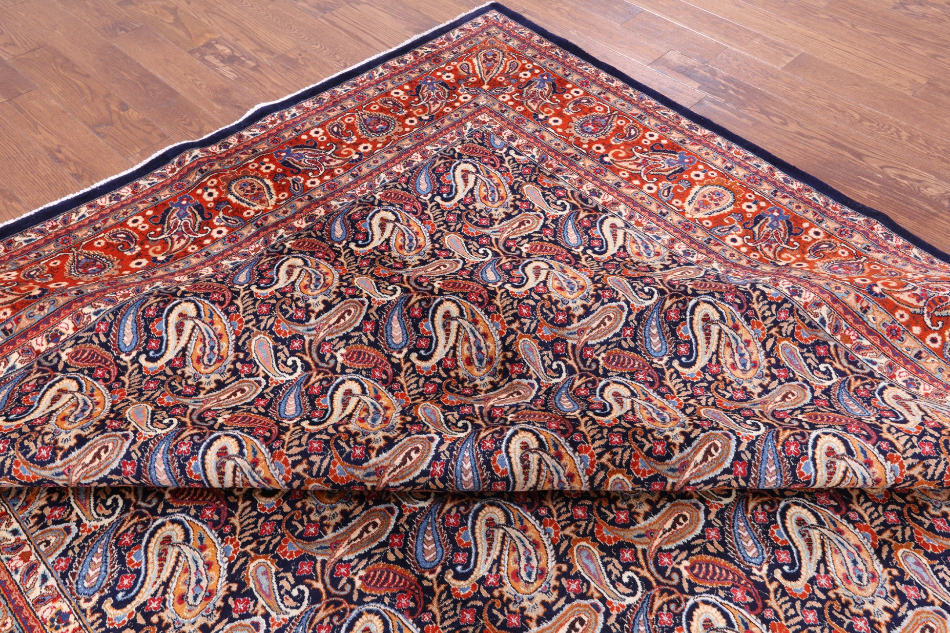New Authentic Hand Knotted Mashad Persian Rug - 9' 10" X 13' 0" - Golden Nile