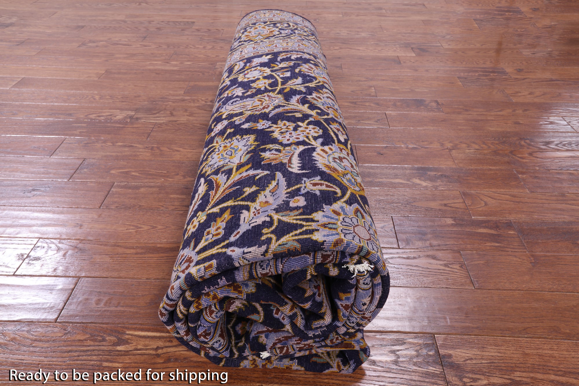 Blue New Hand Knotted Persian Kashan Rug 10' 1" X 13' 6" - Golden Nile