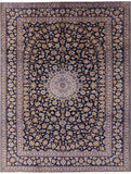 Blue Handmade New Authentic Persian Kashan Wool Rug - 10' 3" X 13' 3" - Golden Nile