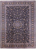 Blue New Authentic Persian Kashan Hand Knotted Rug - 10' 2" X 13' 9" - Golden Nile