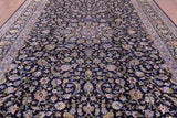 Blue New Authentic Persian Kashan Hand Knotted Rug - 10' 2" X 13' 9" - Golden Nile