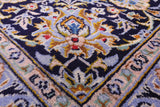 Blue New Authentic Persian Kashan Hand Knotted Rug - 10' 2" X 13' 9" - Golden Nile
