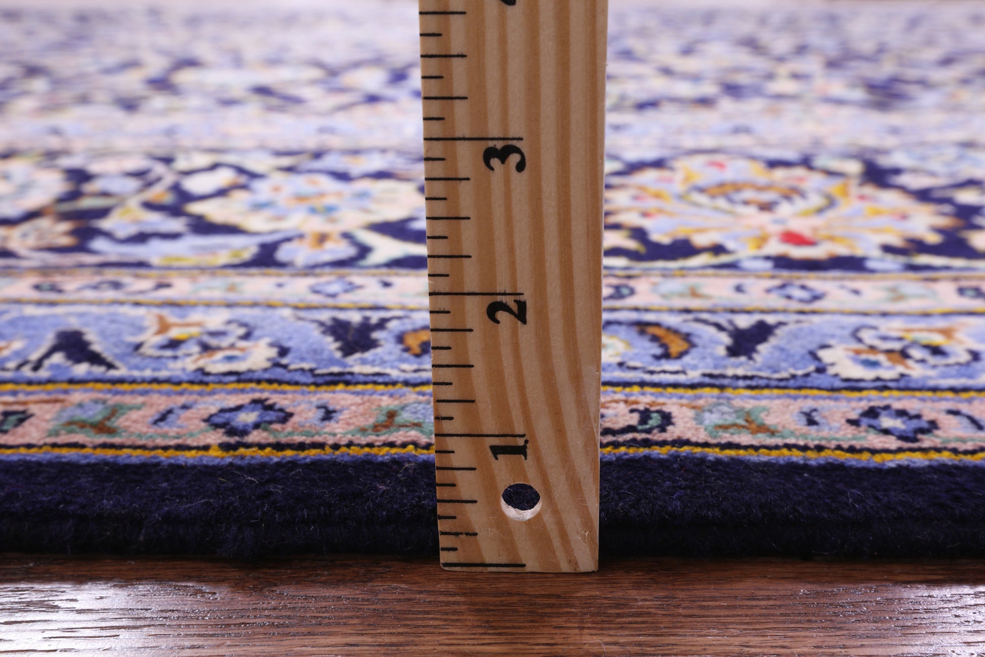 Blue New Authentic Persian Kashan Hand Knotted Rug - 10' 2" X 13' 9" - Golden Nile