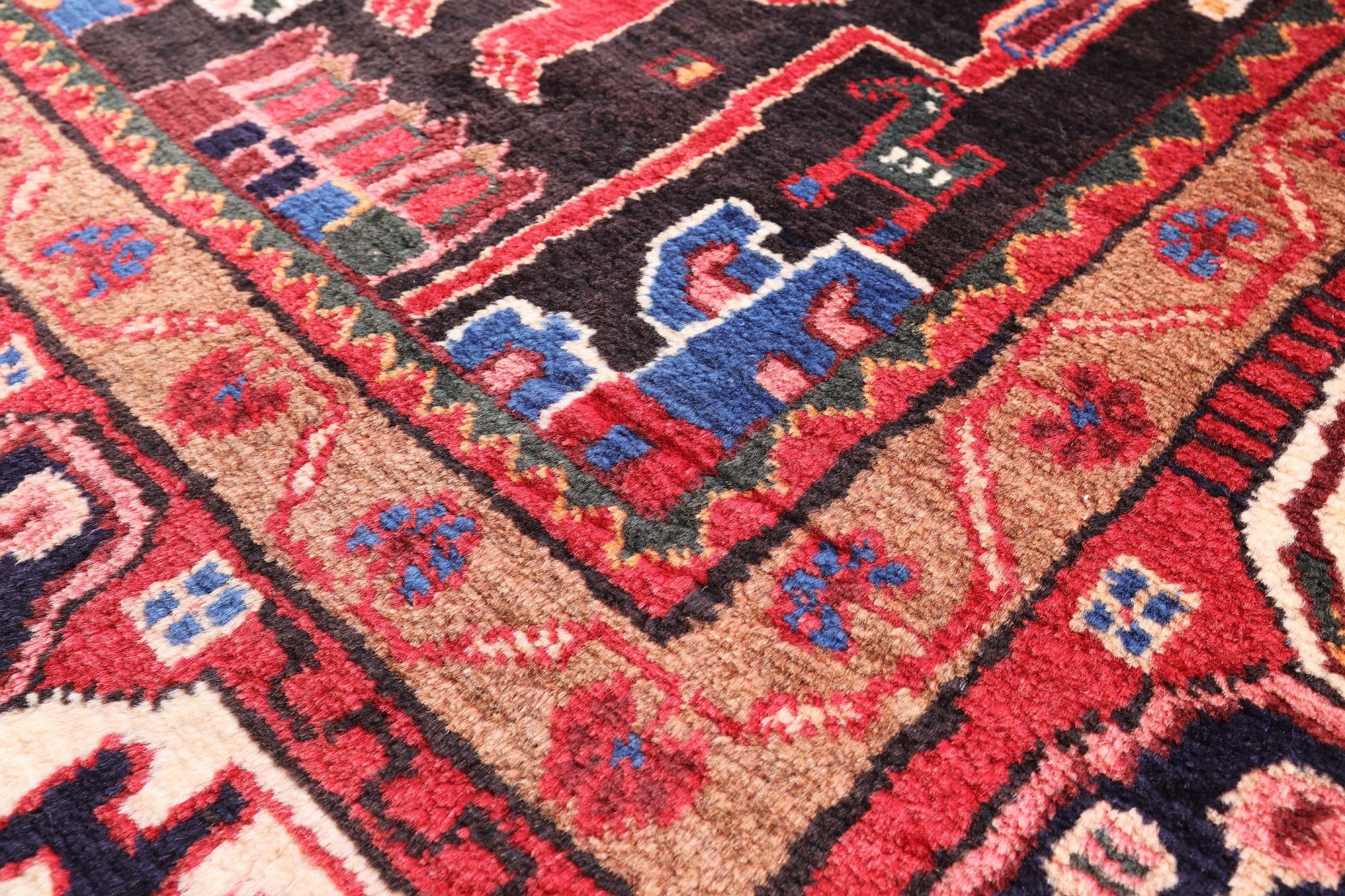 Black Authentic Persian Nahavand Hand Knotted Rug - 5' 3" X 10' 1" - Golden Nile