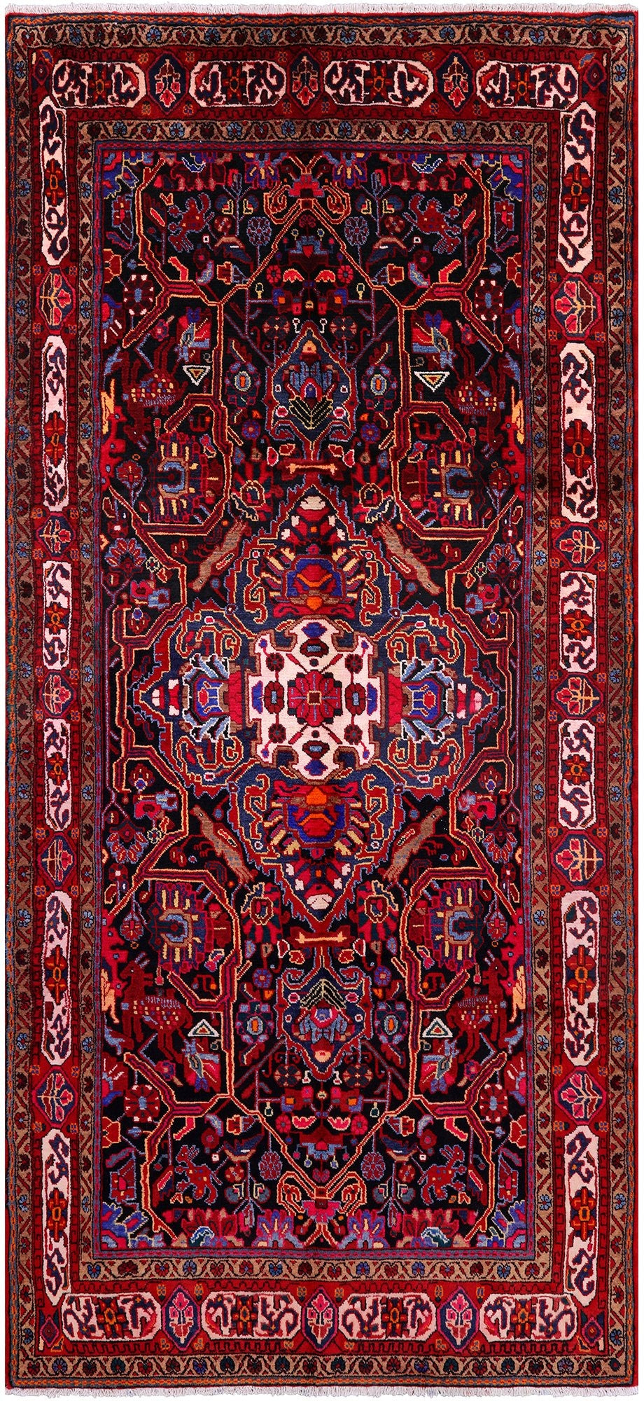 Black New Authentic Persian Nahavand Rug - 4' 11" X 10' 6" - Golden Nile