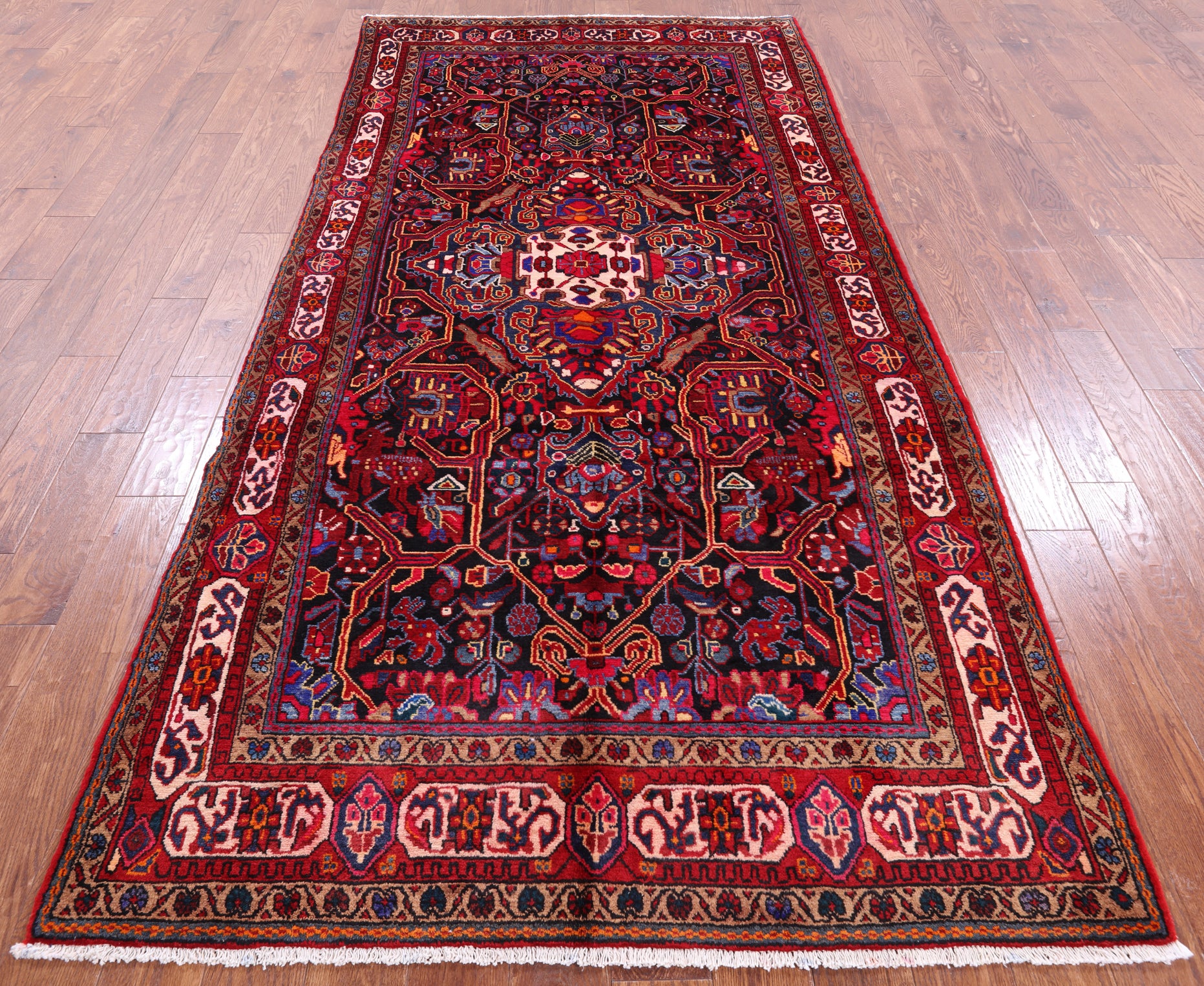 Black New Authentic Persian Nahavand Rug - 4' 11" X 10' 6" - Golden Nile