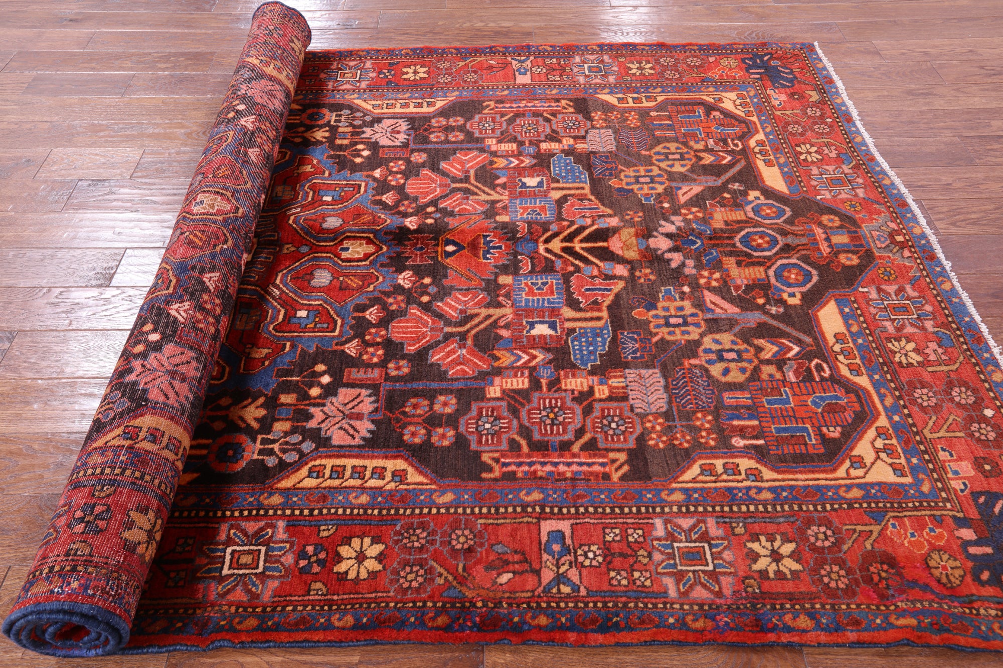 New Persian Nahavand Hand Knotted Rug - 5' 10" X 10' 2" - Golden Nile