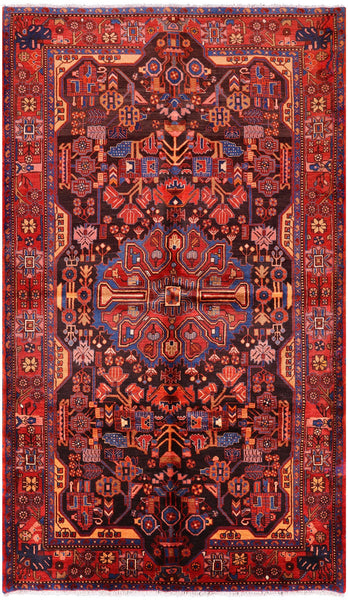 New Persian Nahavand Hand Knotted Rug - 5' 10" X 10' 2" - Golden Nile