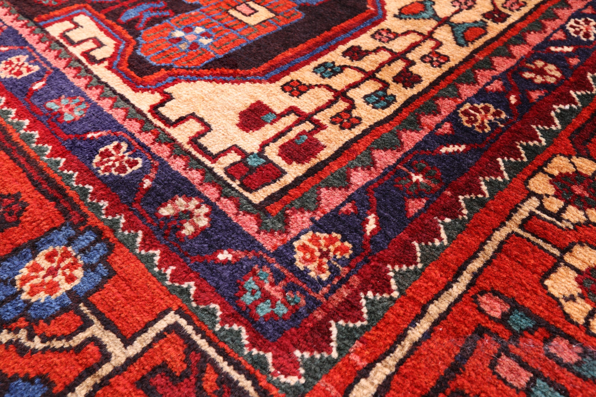 Black New Authentic Persian Hamadan Hand Knotted Rug - 5' 5" X 9' 11" - Golden Nile