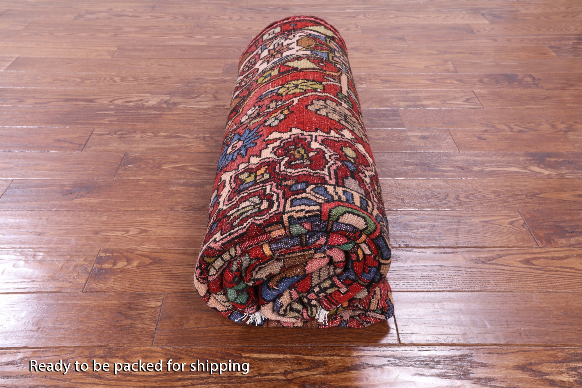 Red New Authentic Persian Nahavand Hand Knotted Rug - 5' 6" X 11' 1" - Golden Nile