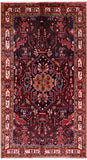 Black New Authentic Persian Nahavand Hand Knotted Wool Rug - 5' 2" X 9' 5" - Golden Nile