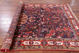Black New Authentic Persian Nahavand Hand Knotted Wool Rug - 5' 2" X 9' 5" - Golden Nile