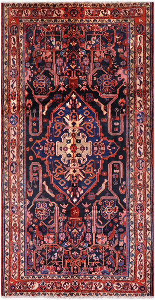 New Persian Nahavand Handmade Rug - 5' 7" X 10' 10" - Golden Nile