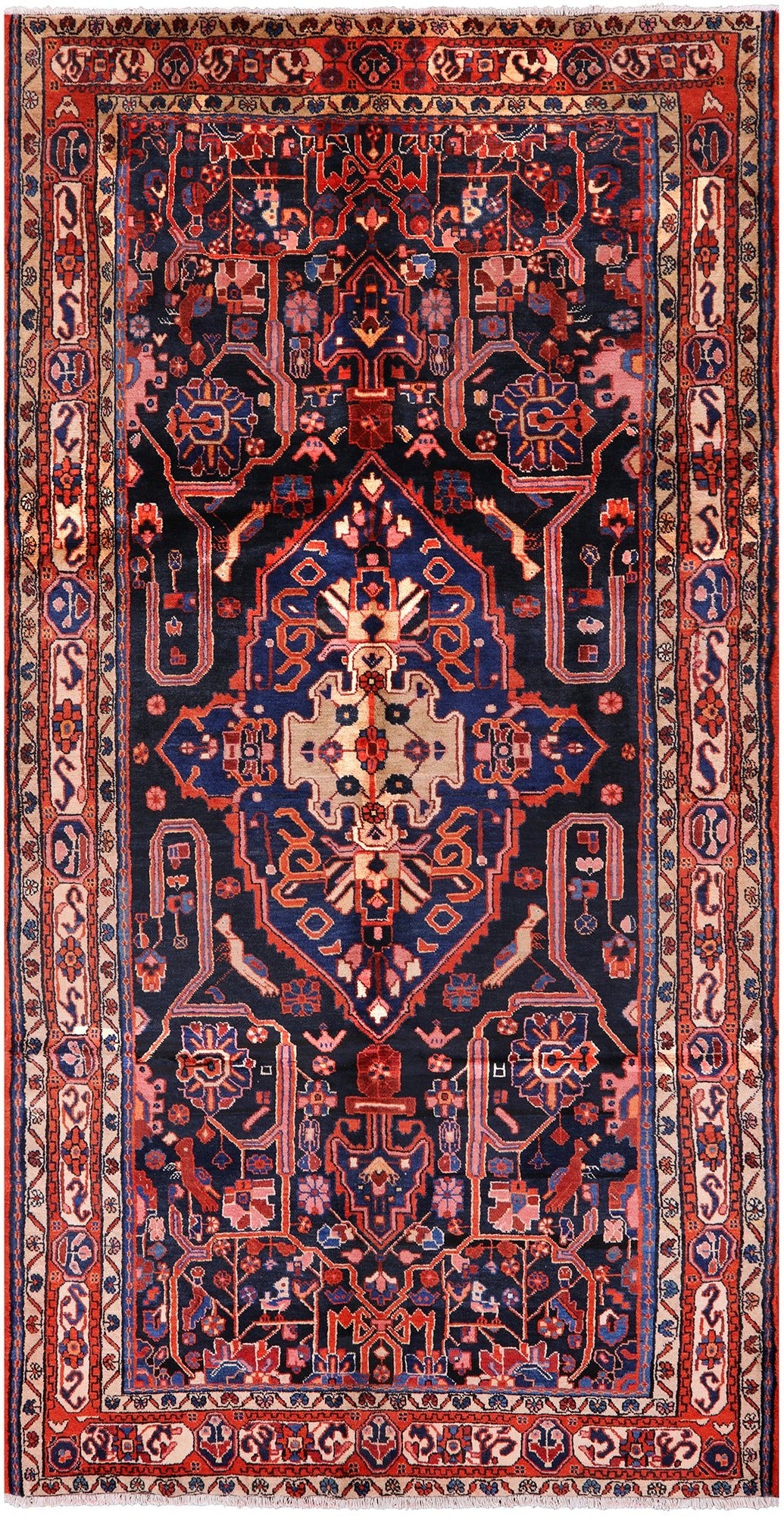 New Persian Nahavand Handmade Rug - 5' 7" X 10' 10" - Golden Nile