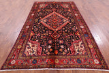 Black New Persian Nahavand Handmade Rug - 5' 8" X 9' 10" - Golden Nile