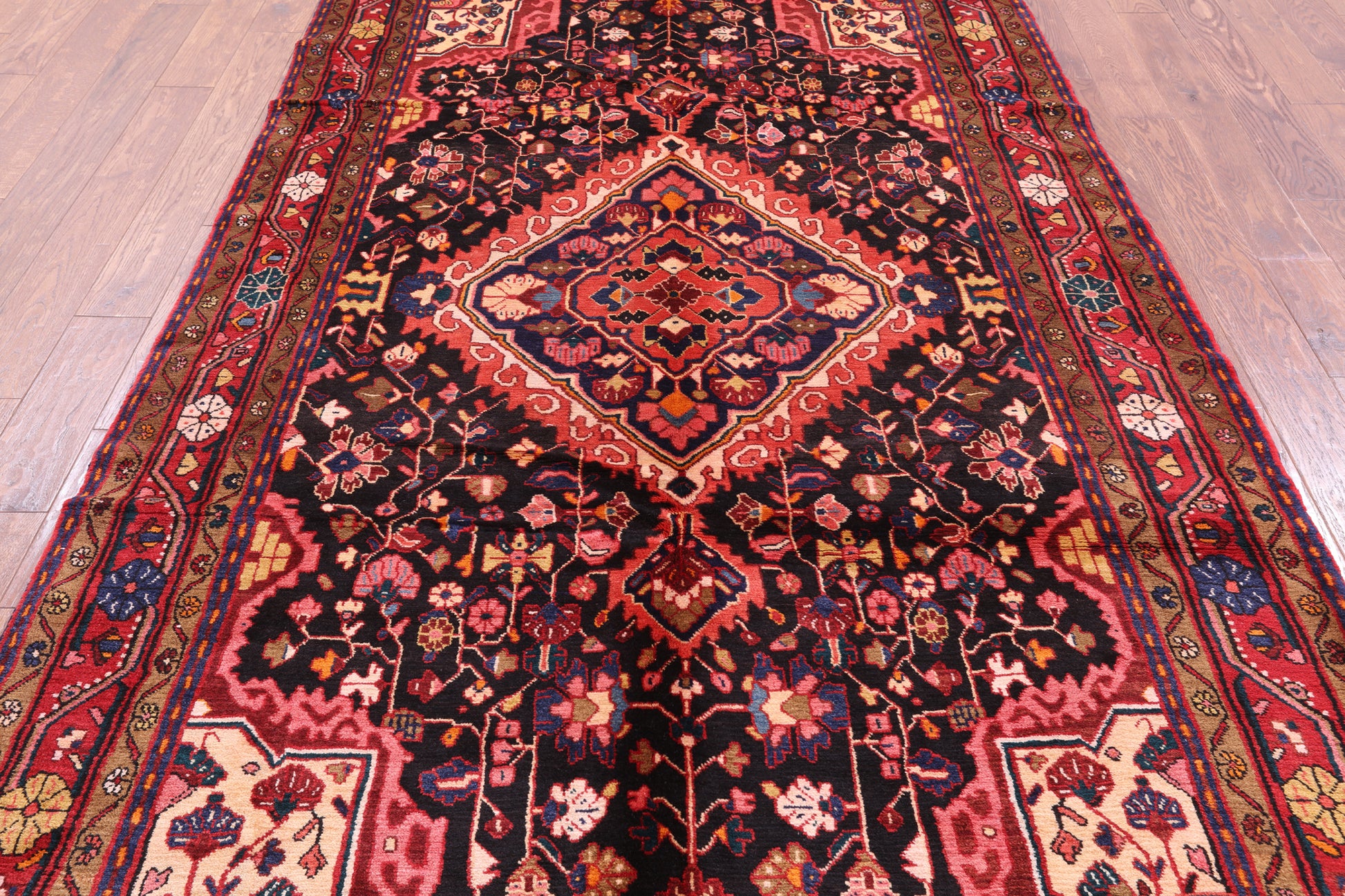 Black New Persian Nahavand Handmade Rug - 5' 8" X 9' 10" - Golden Nile