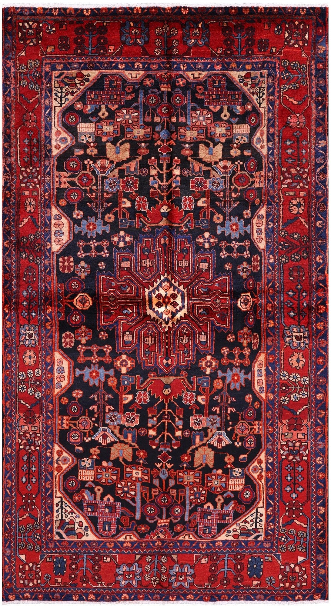 New Persian Hand Knotted Nahavand Rug - 5' 4" X 9' 8" - Golden Nile