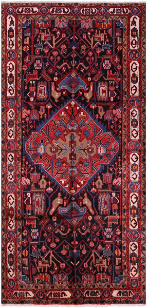 New Persian Nahavand Hand Knotted Rug - 4' 10" X 10' 4" - Golden Nile